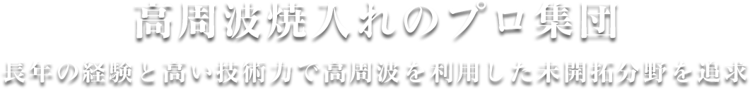 高周波焼入れのプロ集団 長年の経験と高い技術力で高周波を利用した未開拓分野を追求